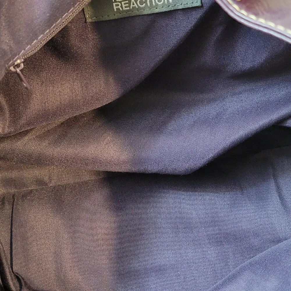 KENNETH COLE REACTION Purple Distressed Faux Leather Shoulder Bag Tote - Picture 8 of 8